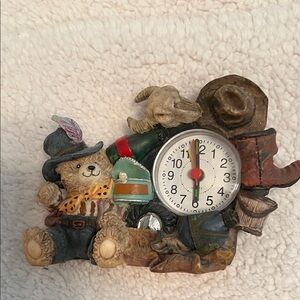 Charming Cowboy Bear Clock - Multicolor